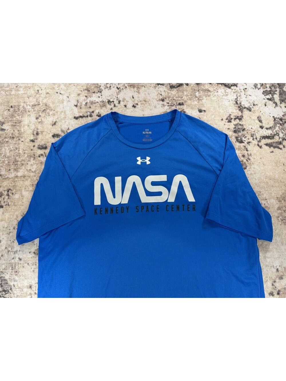 NASA Kennedy Space Center Blue Men's T-shirt Size XL Under Armour Shirt A2031